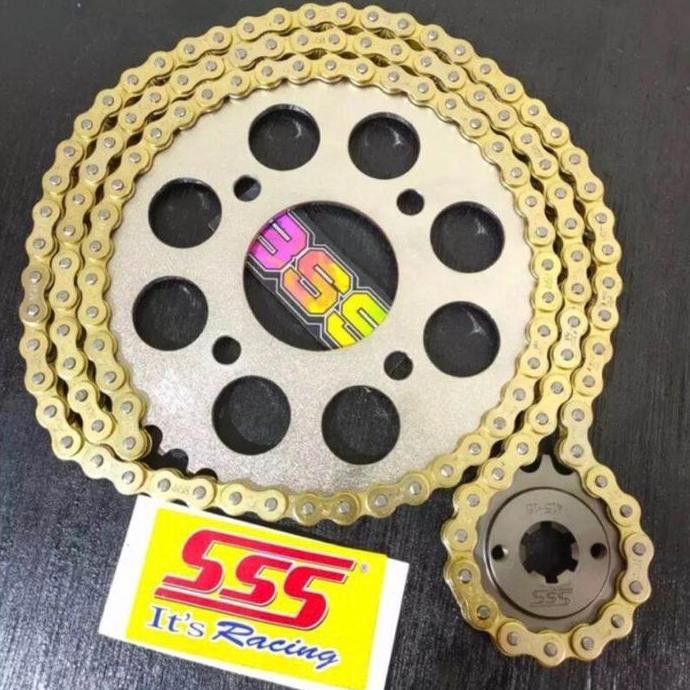 Gear Set SSS 415 CBR CB150R Megapro Sonic Verza GL100 Megapro new Megapro Primus Tiger RANTAI GOLD (