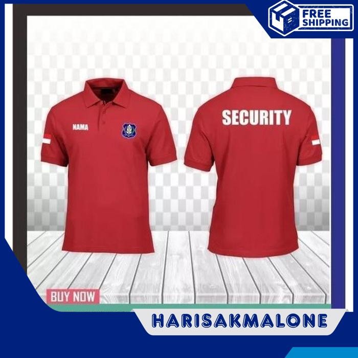 BERKUALITAS KAOS POLO SHIRT TSHIRT BAJU KERAH DISTRO SECURITY TAMBAH NAMA SATPAM SATUAN PENGAMANAN A