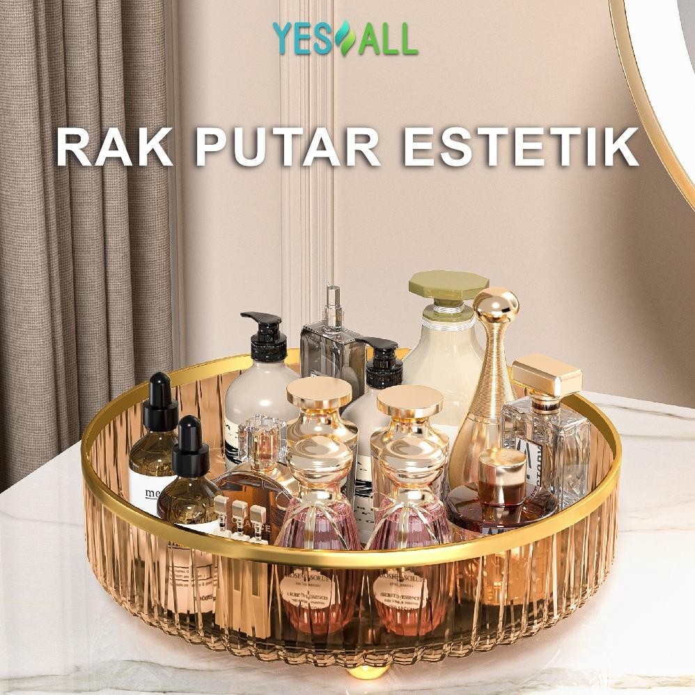 New - YESALL Rak Kosmetik Aesthetic Tempat Make Up Skincare Cosmetic Bumbu Buah Parfume Nampan Wadah