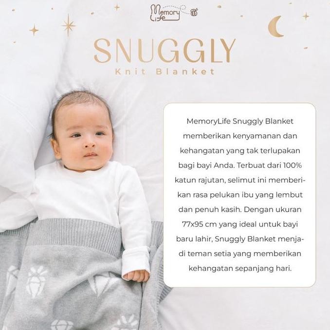 Premium Memorylife Essentials - Snuggly Knit Blanket | Premium Knit Blanket Lembut Katun Promo