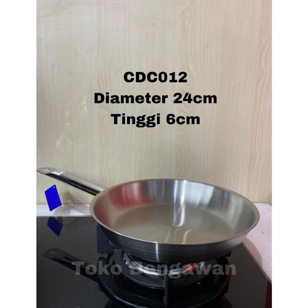 [MODEL BARU] BIMA FryPan Stainless Tebal 24cm Chef De Cuisine CDC012 Export Quality 3 Ply SUS 304
