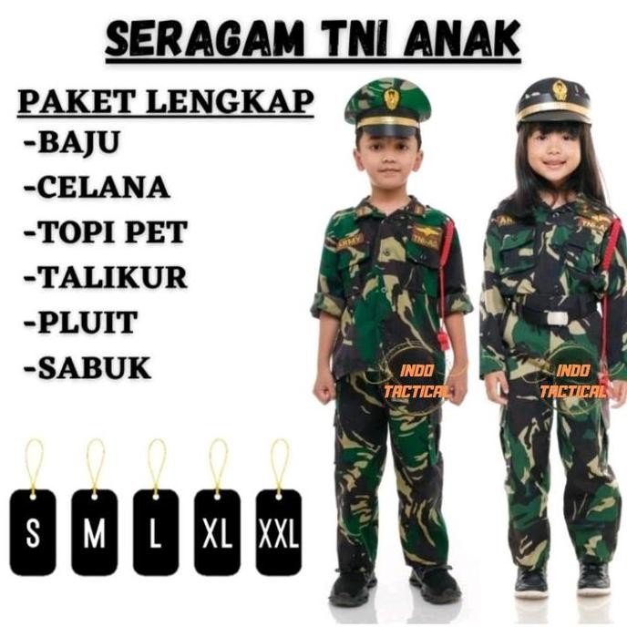 Baju Seragam Tni Anak Baju Setelan Profesi Karnaval Profesi Anak Baju Tk Anak Lengkap Baju Karnaval