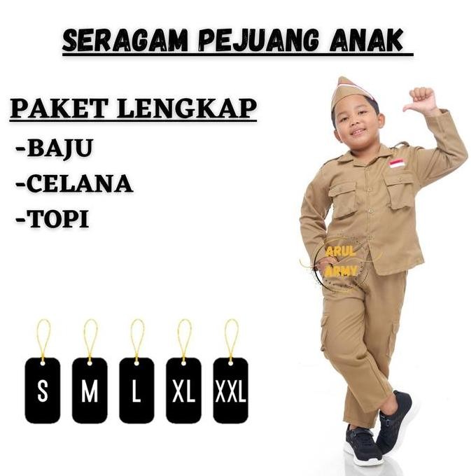 Seragam Pejuang Veteran Anak Baju Pejuang Veteran Anak Kostum Tni Ad