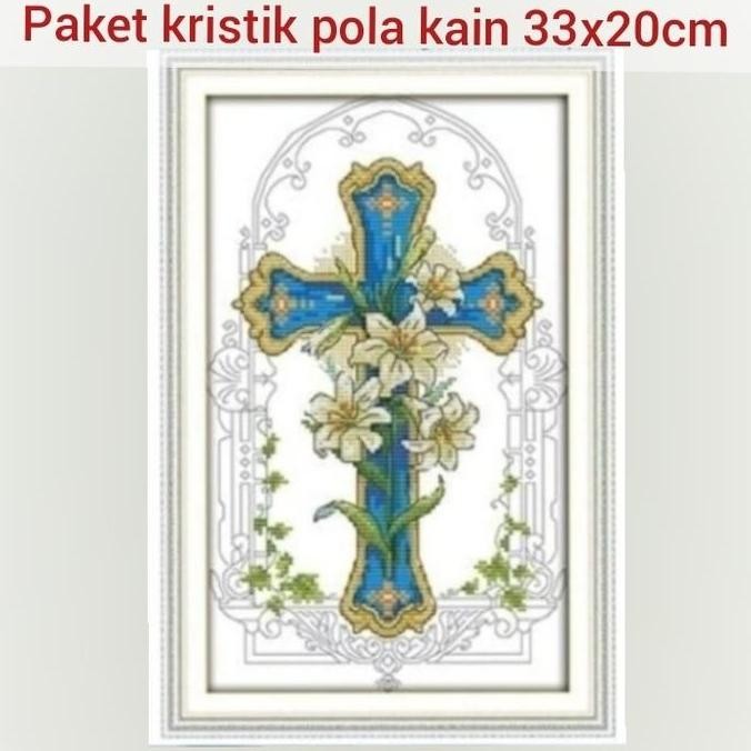 paket kristik pola kain salib yesus cross religi kristen cross stitch