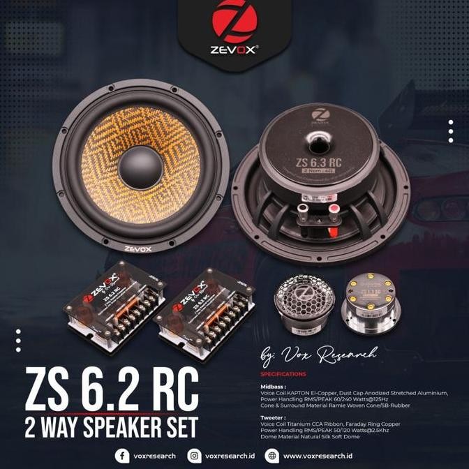 Zevox Zs 6.2 Rc Speaker 2 Way Speaker Split 2 Way Zevox Zs6.2Rc Ori