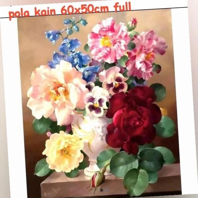 paket kristik bunga oriental pola kain 11ct