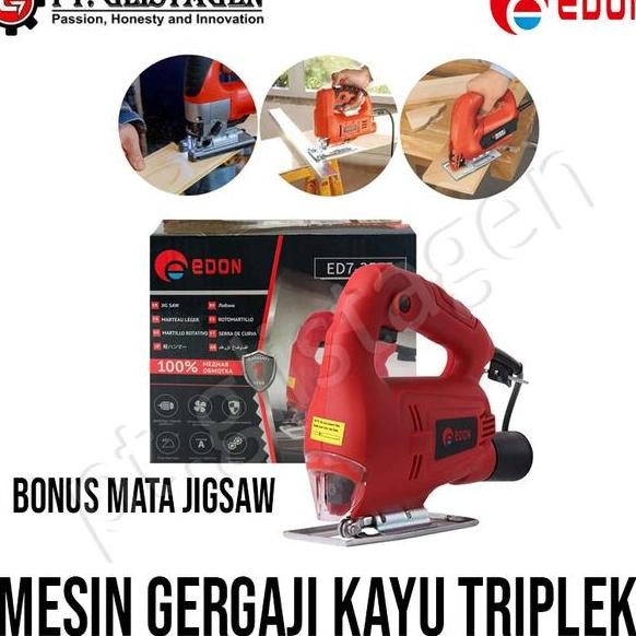 Edon Ed73555 Mesin Jsaw Gergaji Kayu Triplek Listrik Jsaw