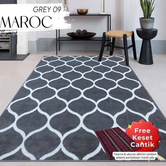 Promo MAROC Karpet Lantai 160x210 G09 Grey, Karpet Lantai,Karpet Bulu COD