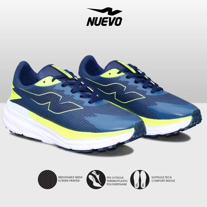 Nuevo - Sepatu Olahraga Jogging Pria Nuevo Crosspeed Navy Stabilo Running Shoes Lari Santai Outdoor