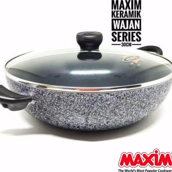 Maxim 30Cm Wok/Panci/Penggorengan + Tutup Kaca