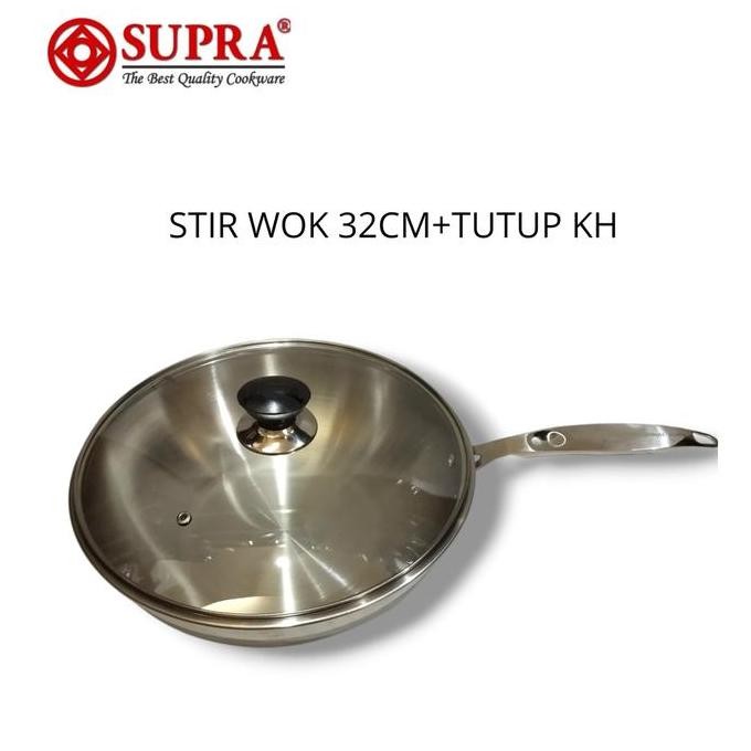 Supra Stir Wok 32Cm Western Wok 32Cm Frywok Wokpan 32Cm Stainless Sus304 Professional Panci Supra Im