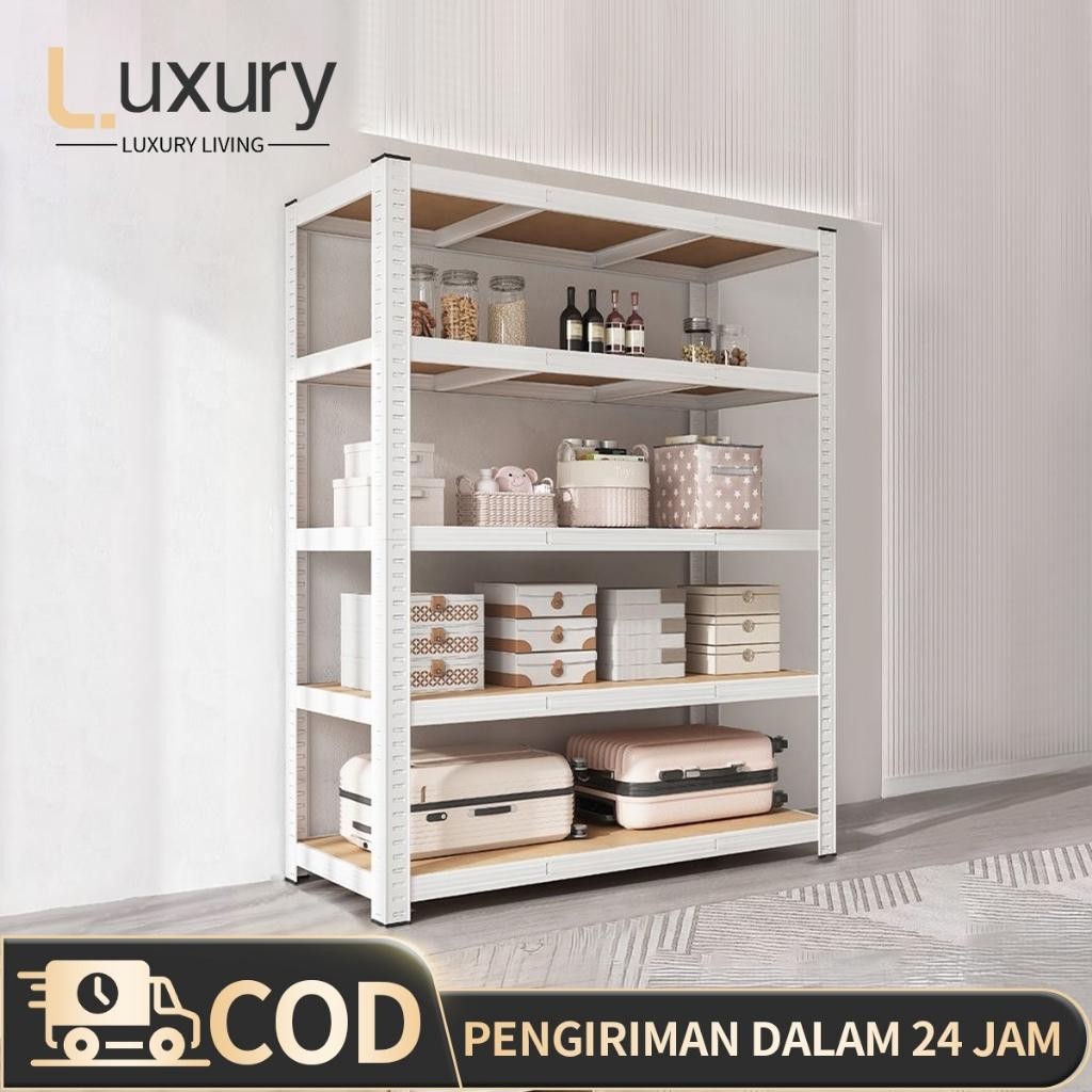 60-120Cm 5 Susun Serbaguna Rak Besi Lemari Dapur / Supermarket / Gudang Rak Besi Rak
