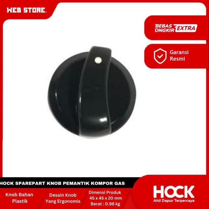 BELLYARD Hock Sparepart Knob Pemantik Kompor Gas Plastik Stainless Steel
