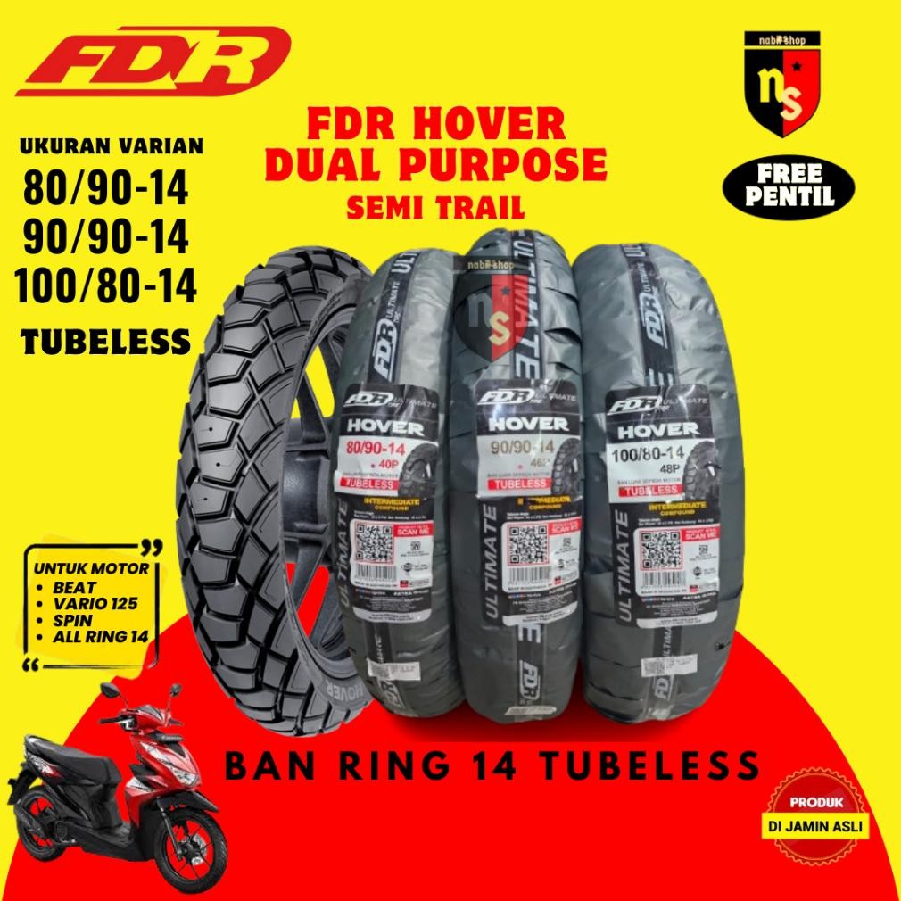 Baru ban motor ring 14 fdr hover ultimte ban semi trail uk 80/90 90/90 100/80-14