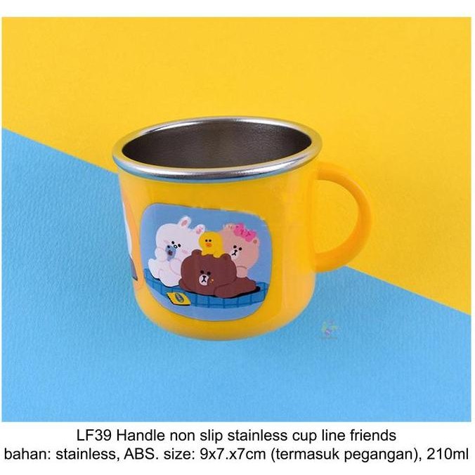 ORI KOREA HANDLE NON SLIP STAINLESS CUP LINE FRIENDS - LF39