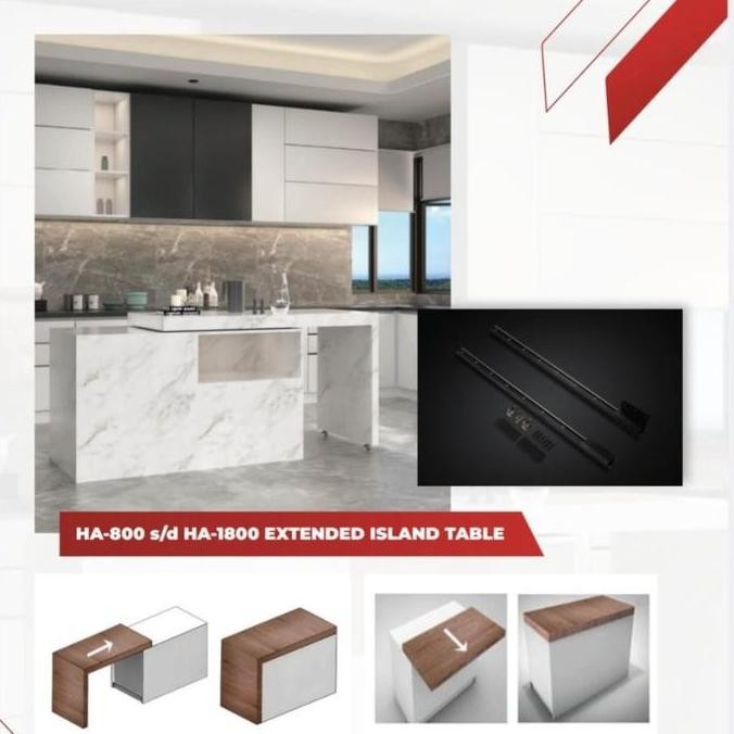 Rel Sliding Meja dapur geser HARFIT EXTENDED  TABLE ISLAND
