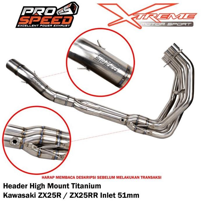 Header / Pipa Knalpot Prospeed Titanium ZX25R ZX25RR ZX 25R 25RR