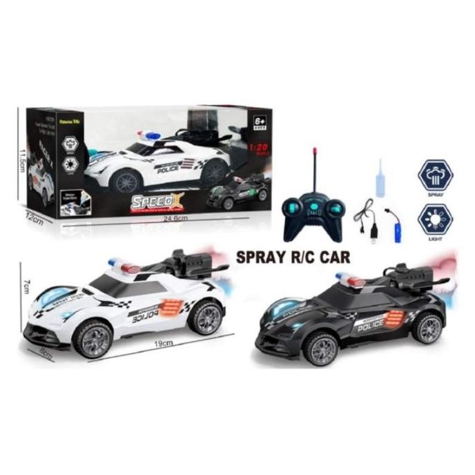 Mainan RC SPEED POLICE 1:20 SPRAY RC Asap RC Mobil Remote Control Asap