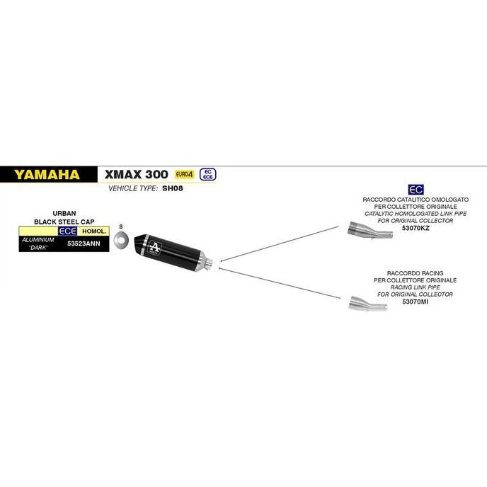 Knalpot Racing Arrow Urban Dark Slip On XMAX