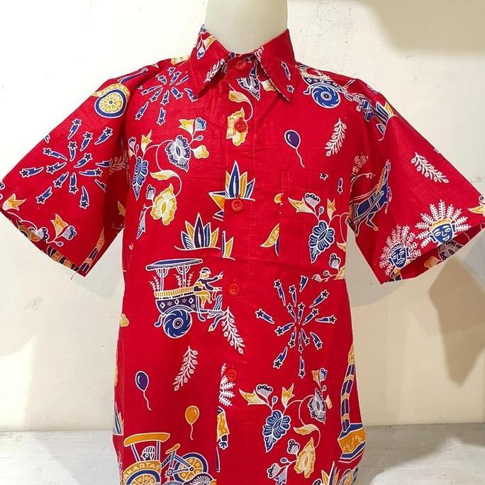 BAJU BATIK SERAGAM ANAK MOTIF ONDEL - ONDEL