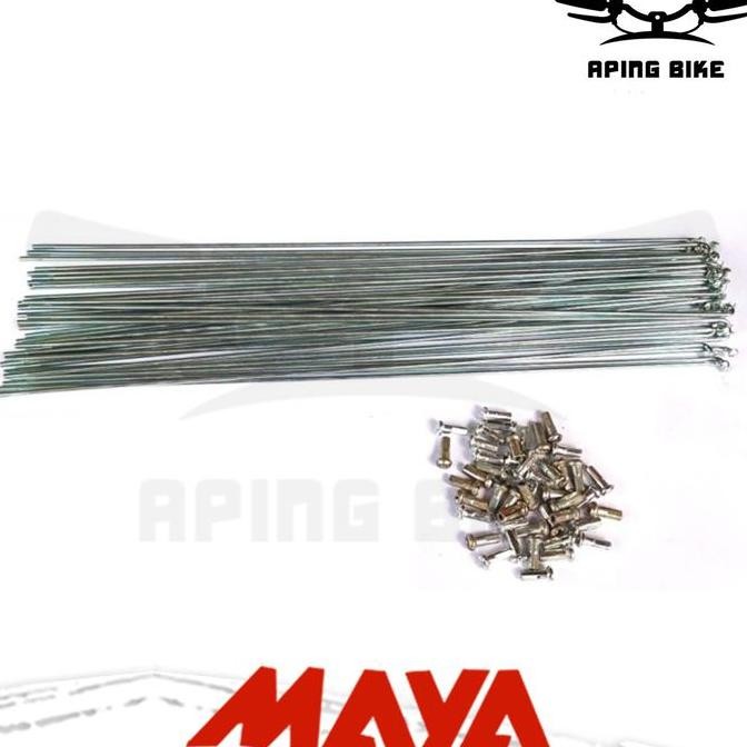 Jari Jari Maya Sepeda 26+/700 14G X 282Mm Chrome Ruji Spokes Sepeda