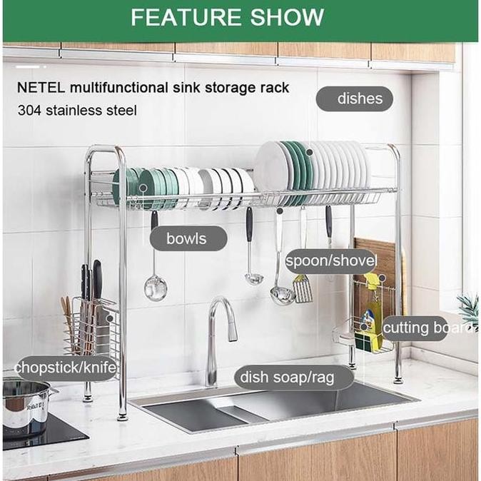 304 Rak Piring Wastafel Stainless Steel / Rak Wastafel Dapur