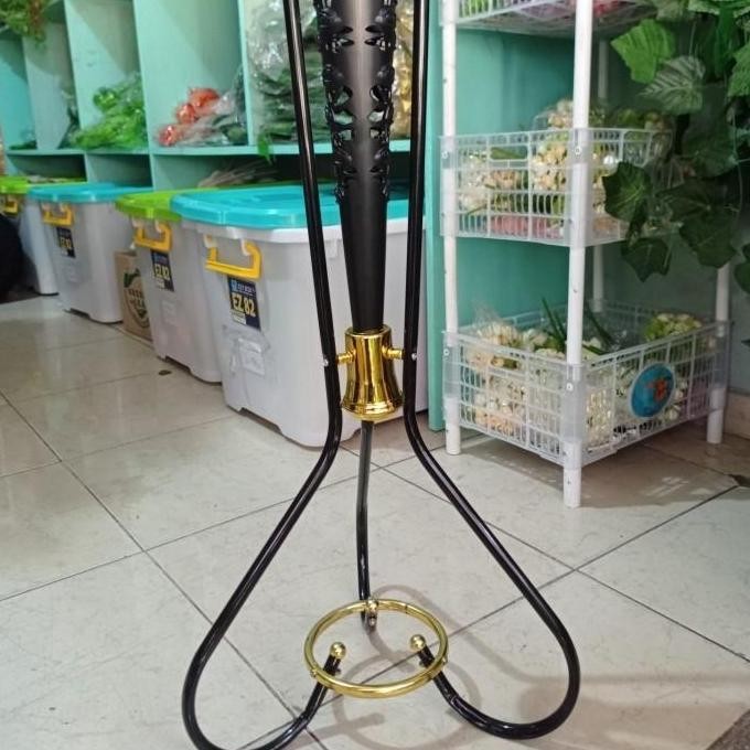 Pot Besi Vas Bunga Hitam Corong Plastik Hiasan Dekorasi Pojok Ruangan