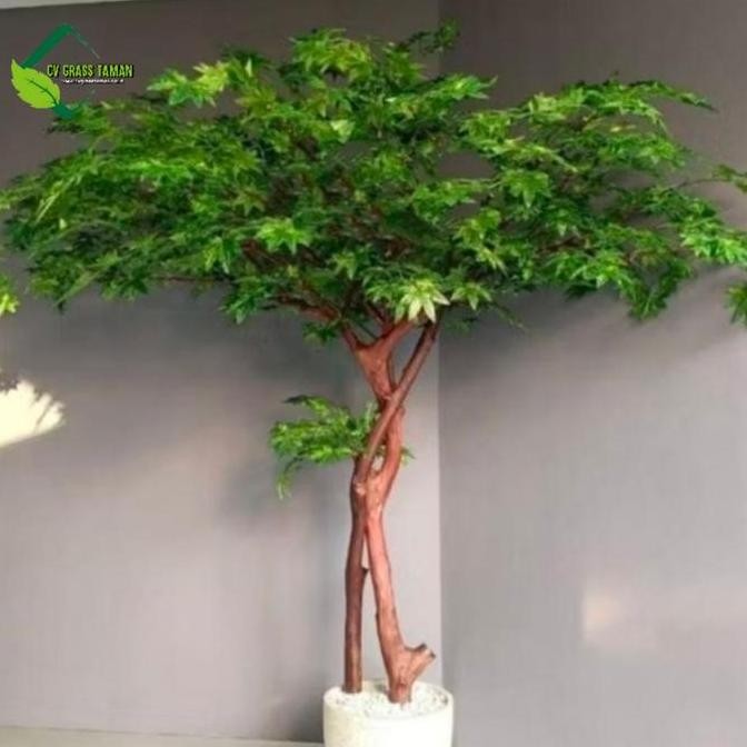 Tanaman Hias Maple Daun Besar Artificial Buatan 3 Meter Pohon Maple Daun Besar Hijau Artificial Deko