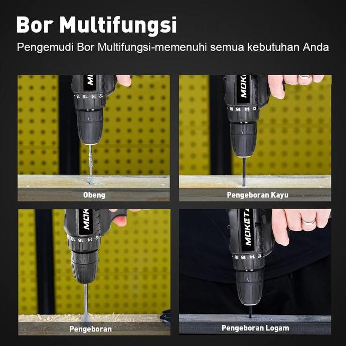 NANSO- [OBRAL]Bor Listrik dan Obeng Baterai Lithium Isi Ulang dengan Kecepatan Ganda dan Penyesuaian