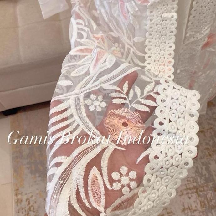 Dress Arumi T061 Spesial Putih Outer Mewah Cantik Dan Elegan Gamis Muslim Wanita Remaja Pesta Dewasa