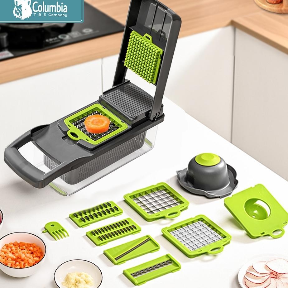 Columbia Parutan Serbaguna Sayuran Wortelpemotong Iris Buah16In16In1 Dengan Wadah