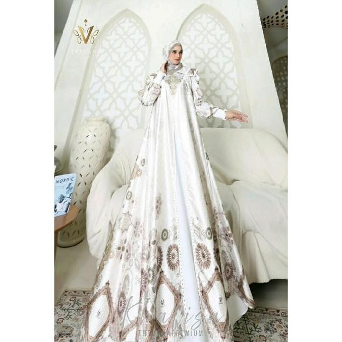 Gamis Khalisa Set Scraf By Trevana Motif Mewah