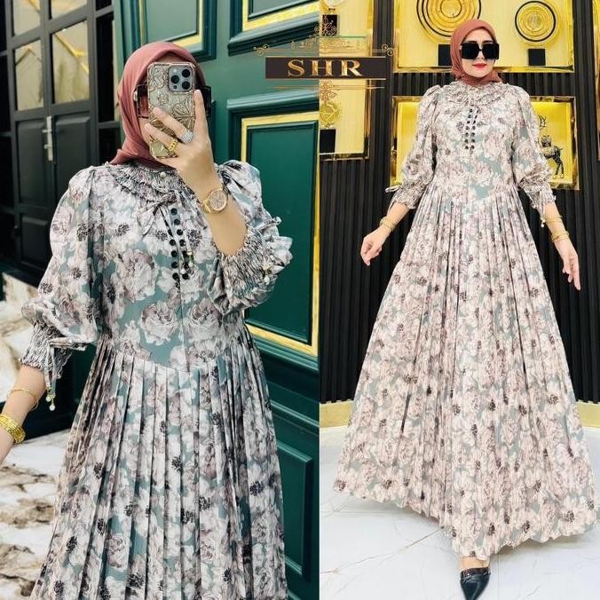 New Shr Maxi Orkay  Langsing Flower Katun Soft Ori Shr 100% Dress Muslim