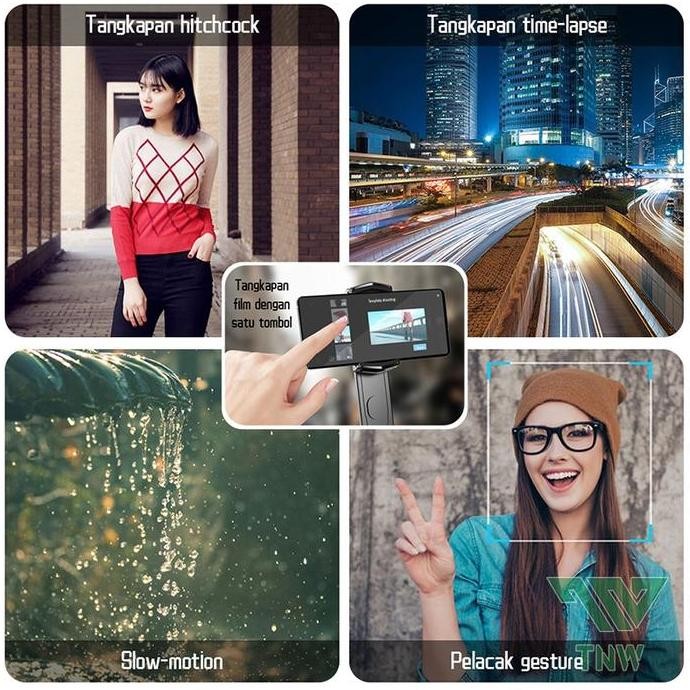 Gimbal Stabilizer Handphone TNW Q09 Smart Face Tracking Selfie Stick And Tripod Fill Light Gimbal HP