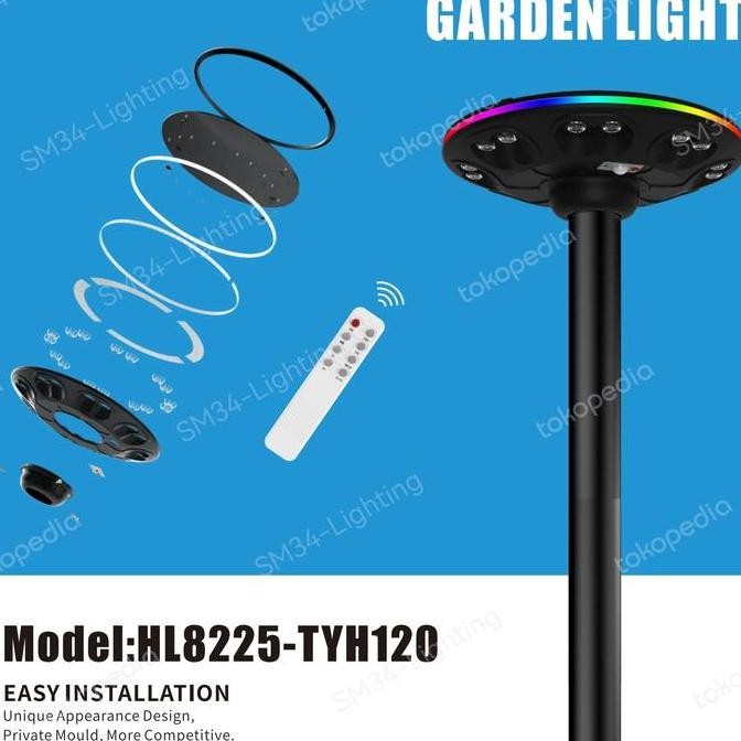 HARGA DISC - Lampu Taman Tiang Solar PJU Panel Solar LED 300watt Putih AllinOne PANEL MONOCRYSTALLIN