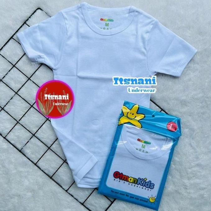 DF210>> Kaos Oblong Anak Polos Gt Man Kids GTMK 03 | Atasan Putih Bahan Katun GtMan