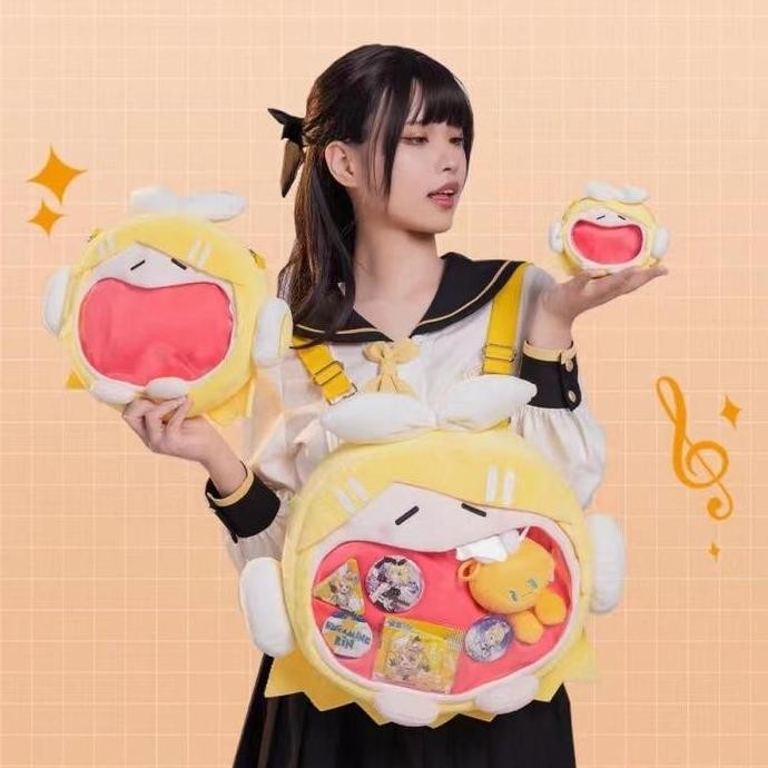 cod&ready ORI kagamine len & rin purse bag tas selempang wanita tas boneka Fashion Motif Kartun Kara