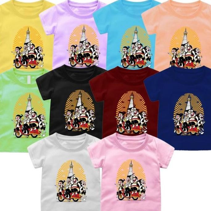 DB100 }} jojo baju kaos anak cowok cewek gambar wayang jakarta Monas