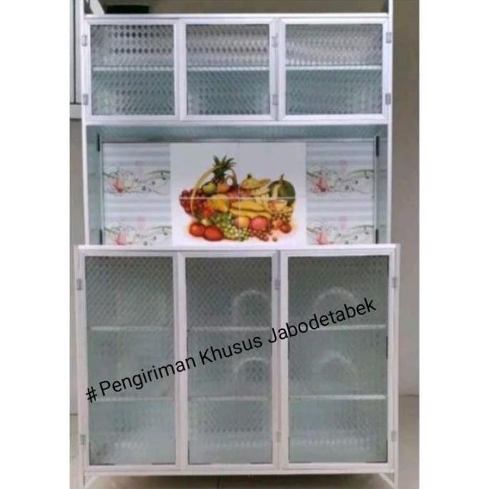 LEMARI PIRING 3 PINTU LEMARI DAPUR LEMARI MAKANAN RAK PIRING 3 PINTU