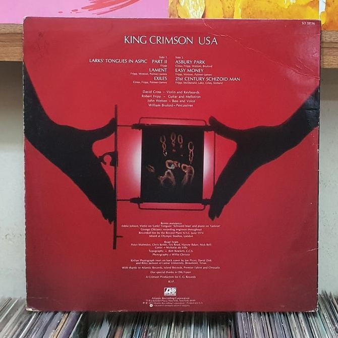 KING CRIMSON - USA (Vinyl Album Piringan Hitam) Released 1975 Rare Koleksi Original
