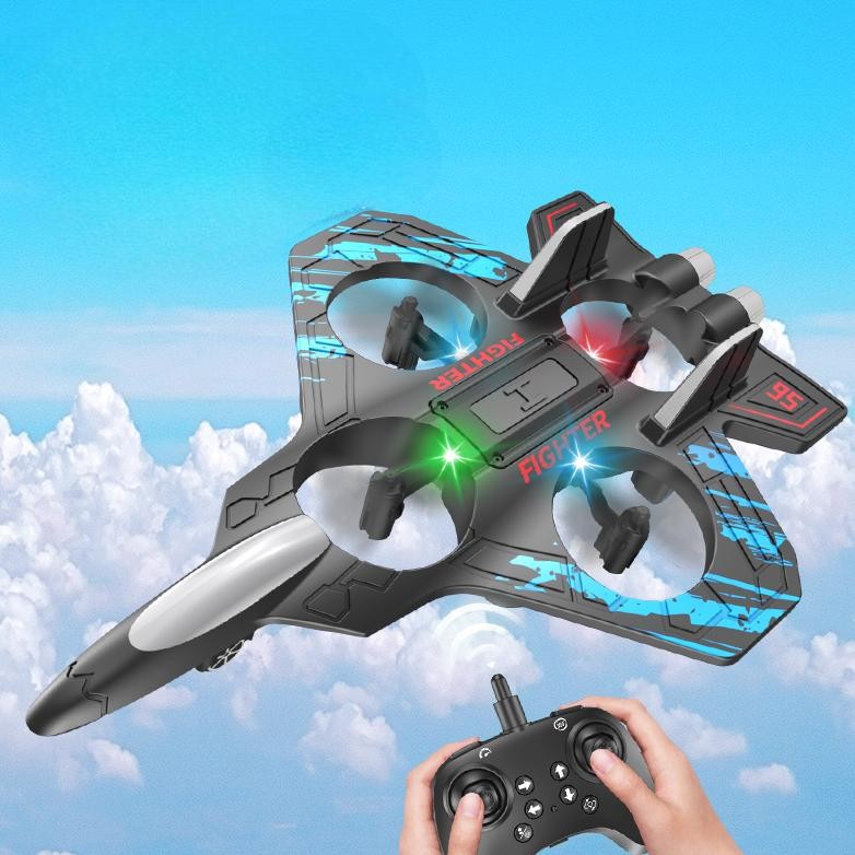 Mainan Pesawat Terbang Remote Control RC | Pesawat Tempur Remote Control Dengan LED Lampu Pesawat Gl