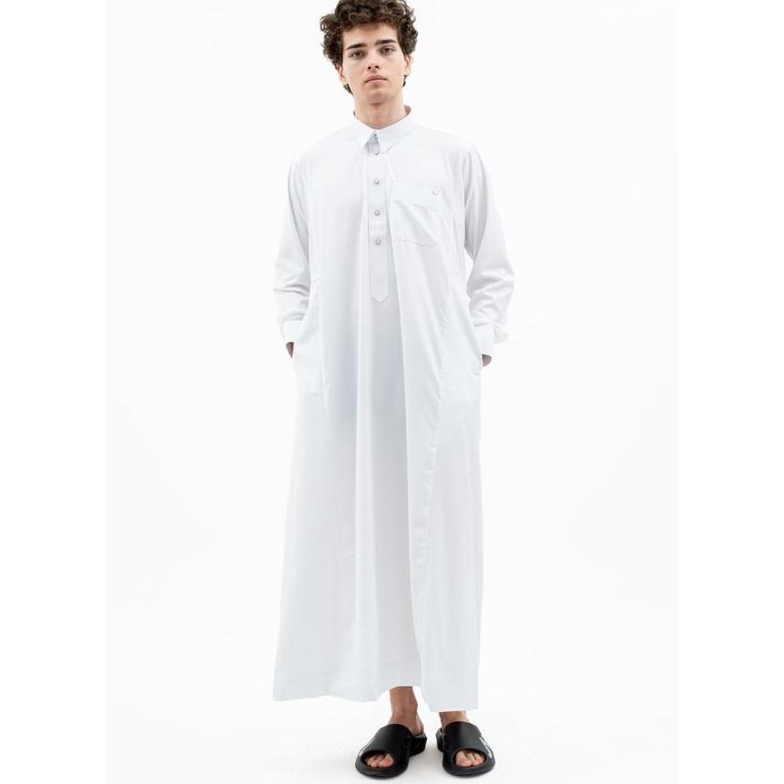 Al Haramain Series Semi Wol Thobe Ali Jubah Gamis Pria Remaja Dewasa 2417575859 Putih