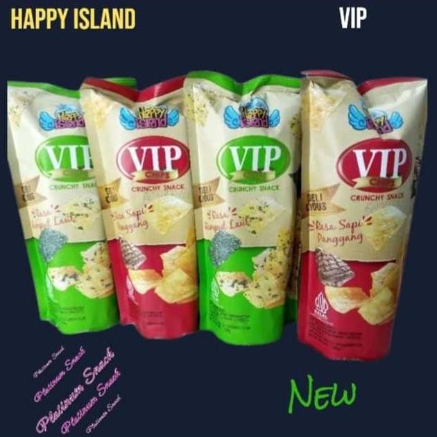 Vip Chips Crunchy Snack | Isi 10 Bungkus | Happy Island