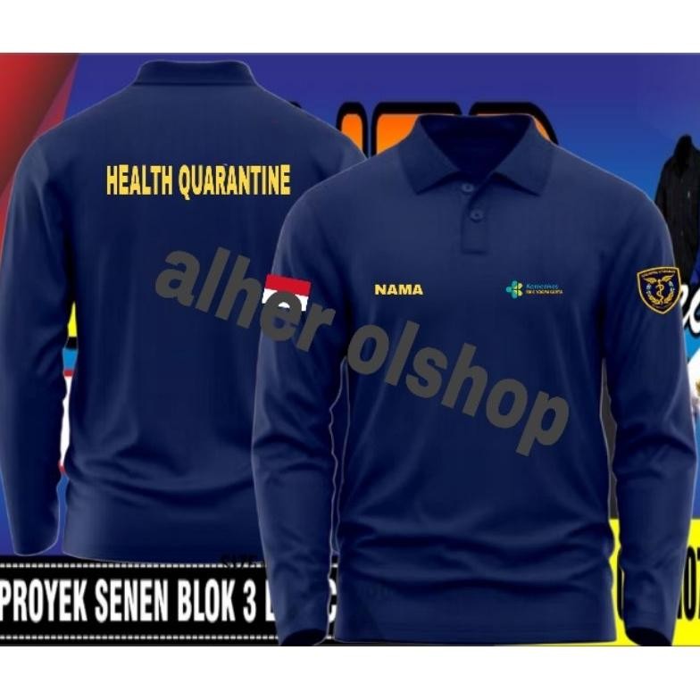 Kaos bordir karantina kesehatan kaos polo karantina kesehatan kaos kerah karantina kesehatan baju ka