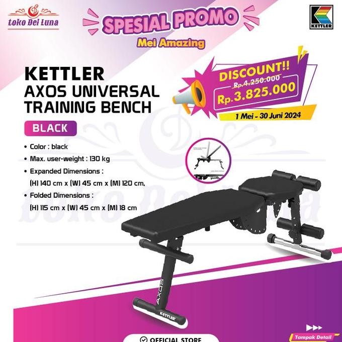 Terlaris Bangku Sit Up Kettler Universal Axos Training Bench