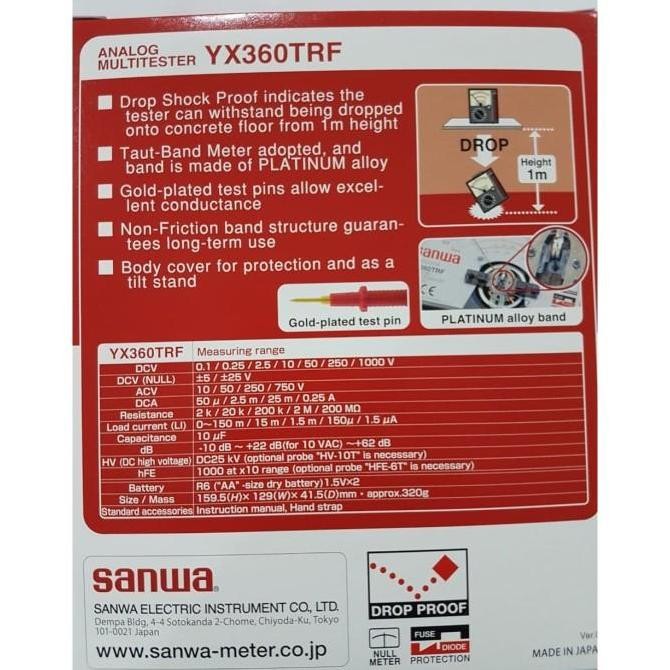 Multimeter Digital SANWA YX360TRF ( YX 360 TRF / YX-360TRF )
