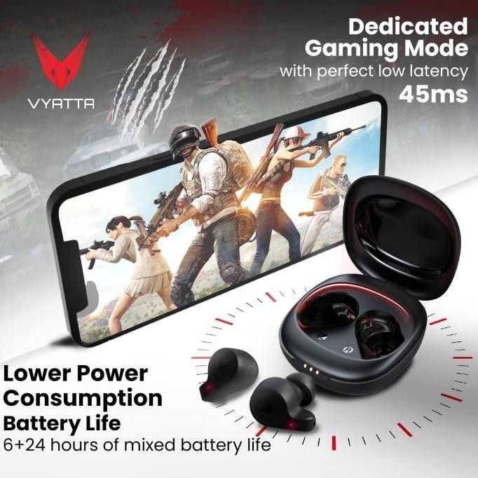 VYATTA AIRBOOM PHANTOM Q TWS BLUETOOTH HEADSET EARPHONE GAMING FS