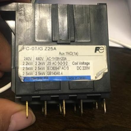 Kontaktor AC tipe FC-OT/G FC-0T/G Z25A 1NO 220V DC merk Fuji