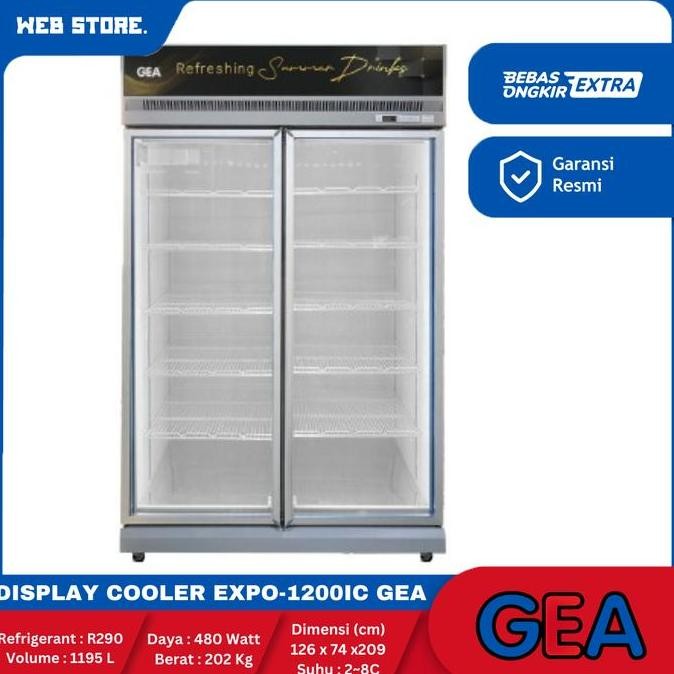CORVUS Display Showcase Cooler 2 Pintu 1195 L Low E-Glass EXPO-1200IC GEA / Showcase EXPO-1200IC GEA