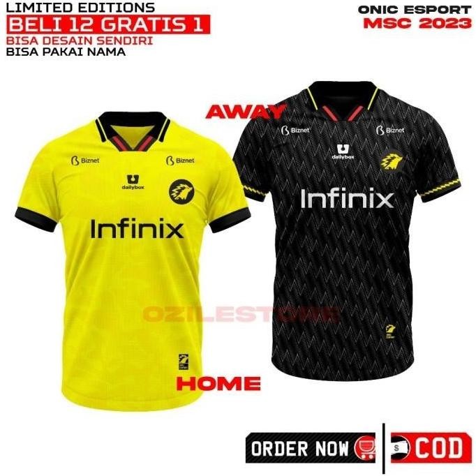 EDELWEIS Baju Jersey Onic Mpl Season 12 Away Hitam Terbaru 2023 Esport Game